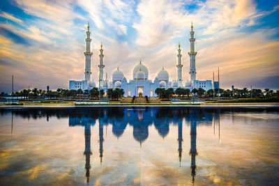 Reflection of buildings in water