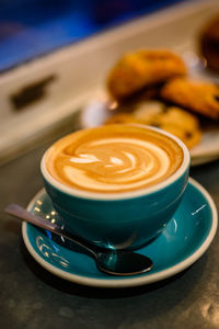 Close-up of coffee on table