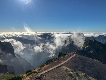 Scenic view of mountains against sky