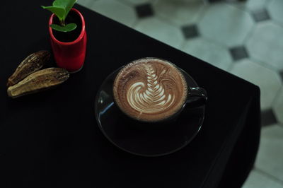 Coffee cup on table