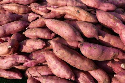 Full frame shot of sweet potatoes at market