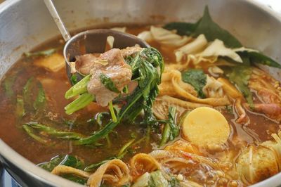 Close-up of soup in bowl