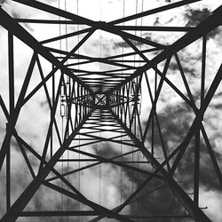 Low angle view of electricity pylon