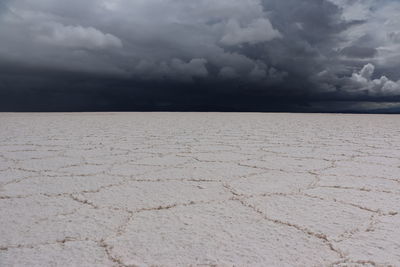 Scenic view of land against sky