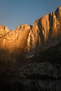 Low angle view of rock formations