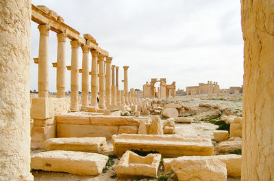 View of old ruins against sky