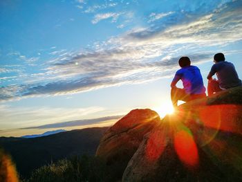 Sun shining over landscape