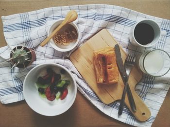 Directly above shot of food in plate