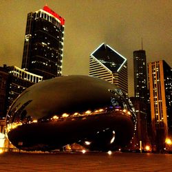 Illuminated city at night