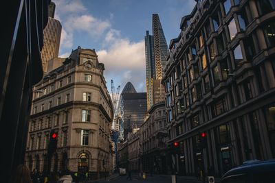 Low angle view of buildings against sky