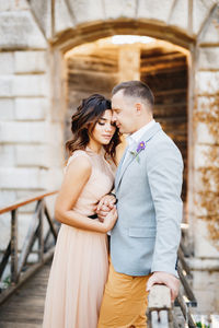 Young couple holding hands