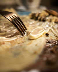 Close-up of bread in plate on table