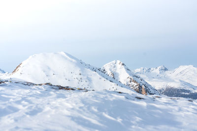 Scenic view of snowcapped mountain against sky