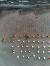 High angle view of people on beach