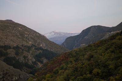 Scenic view of mountains against sky