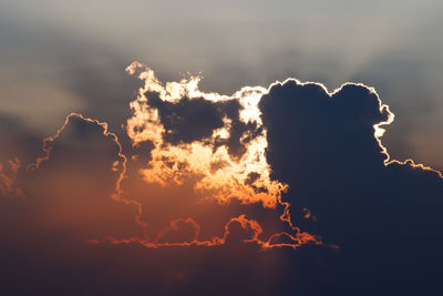 Low angle view of sky during sunset