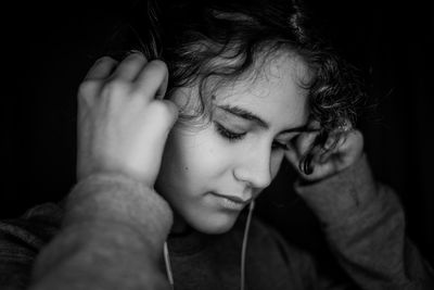 Close up portrait  of young woman 