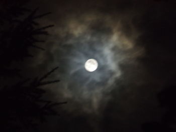 Low angle view of moon in sky