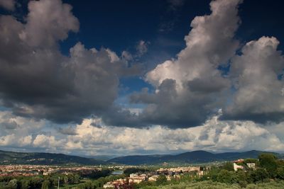 Scenic view of landscape against cloudy sky