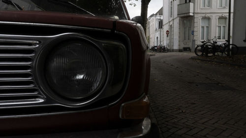 Vintage car on street in city