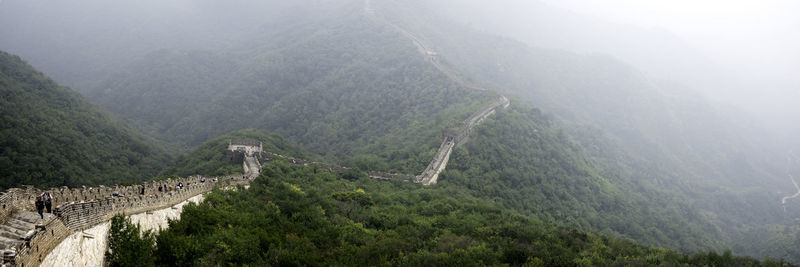 High angle view of mountain range