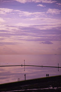 Scenic view of sea against sky at sunset