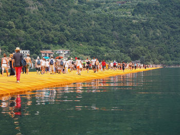 Group of people in the lake