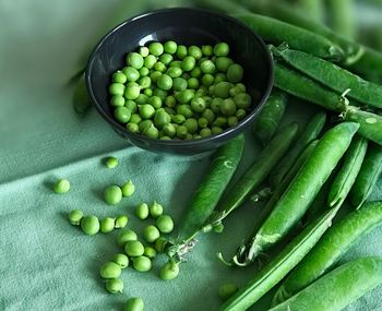 High angle view of vegetables in bowl