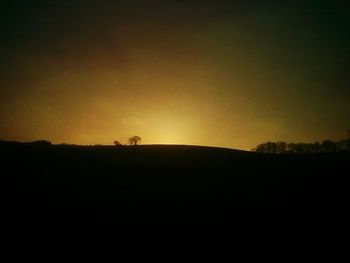 Silhouette of landscape at sunset