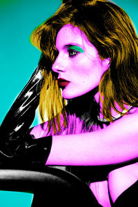 Portrait of young woman looking away