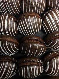 Close-up of chocolate macaroons