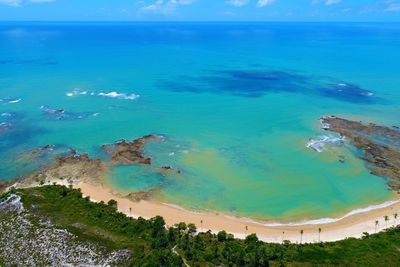 High angle view of sea