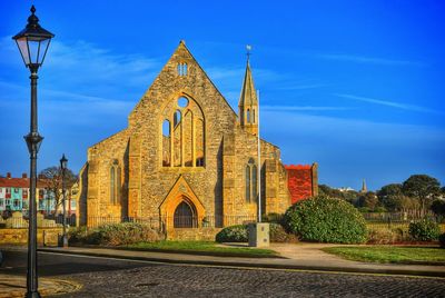 View of church against blue sky