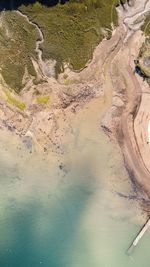 High angle view of lake shore