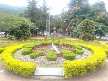 View of fountain in park