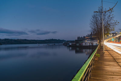 Bridge over river against sky