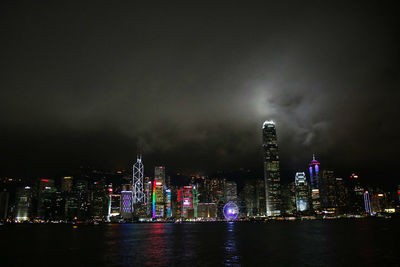 City lit up at night