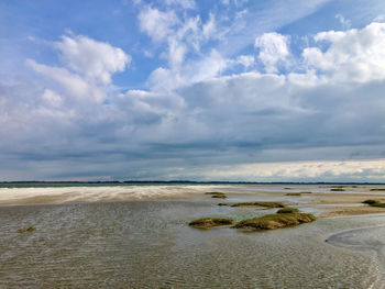 Scenic view of beach against sky