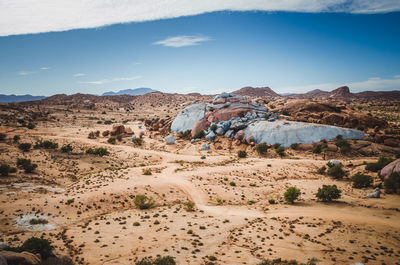 Scenic view of desert against sky