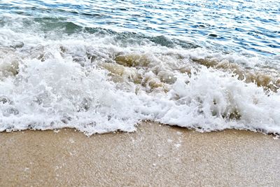 Close-up of waves on beach