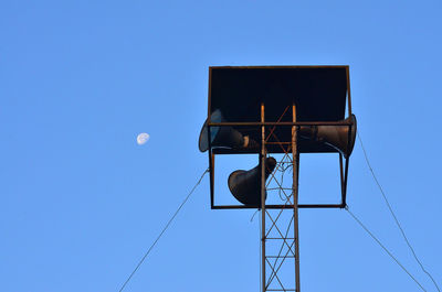 Low angle view of megaphone on power line