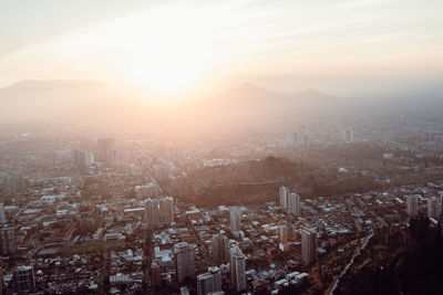 Aerial view of city during winter