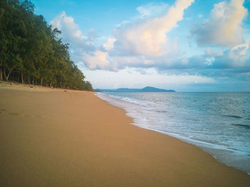 Scenic view of beach against sky