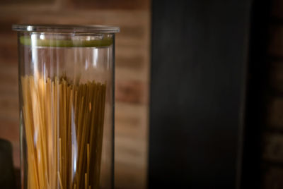 Close up of raw pasta