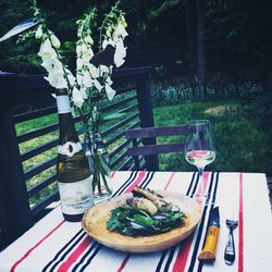 Close-up of food on table