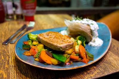 Close-up of food in plate