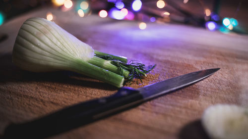 Close-up of food on table