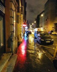 City street during rainy season at night