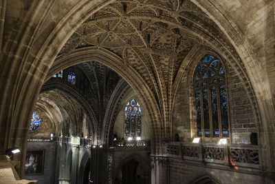 Low angle view of illuminated ceiling of building