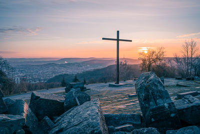 Scenic sunrise over stuttgart, birkenkopf